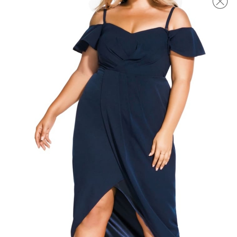City Chic off the shoulder plus size black dress